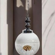 Vintage glass globe lamp / pendant lamp by Carlo Nason for Mazzega