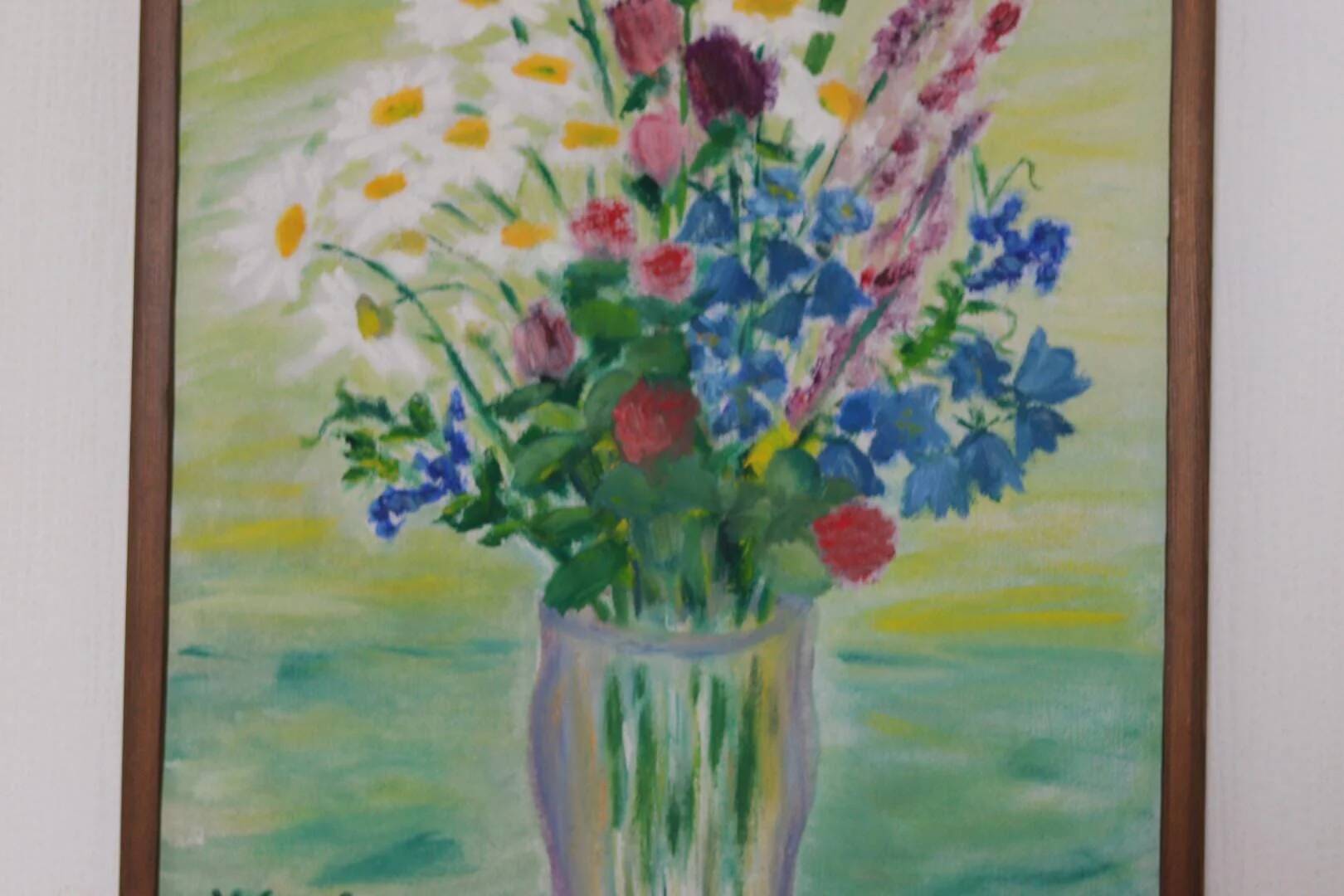 Original Swedish Oil on Canvas – “Bright Bouquet” by K. Evert Larsson