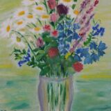 Original Swedish Oil on Canvas – “Bright Bouquet” by K. Evert Larsson
