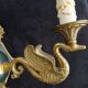 Rare wall sconce in bronze, Empire style, swan.