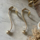Pair of 19th century brass ball hooks