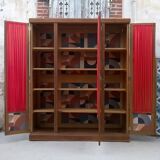 3-door oak bookcase