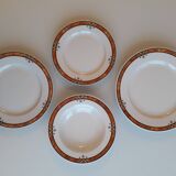 Set of 4 porcelain plates from Sarreguemines - pyroblan - cordoba model
