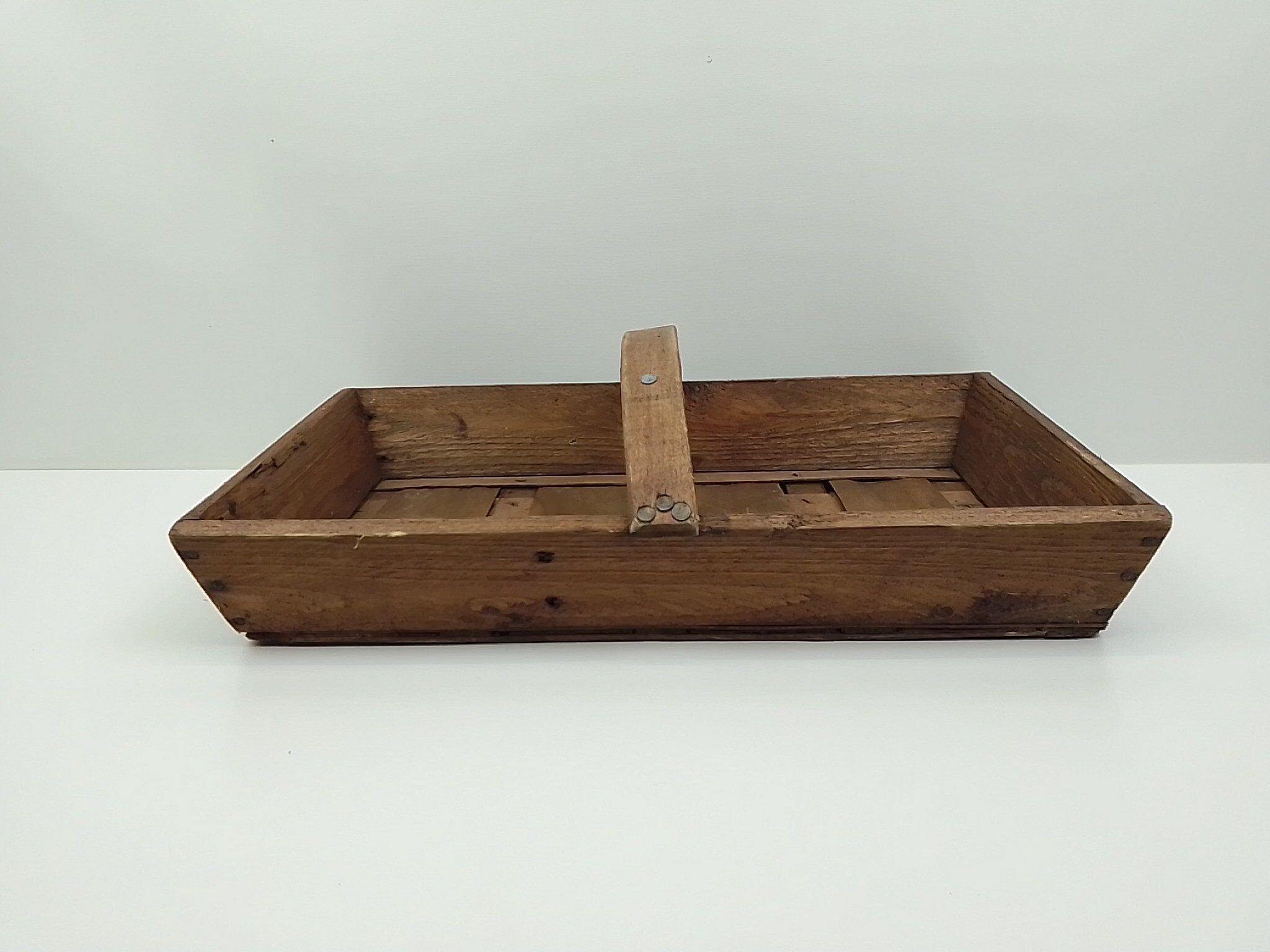 Rectangular wooden basket and crate