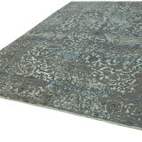 Handmade turkish unique 1980s 270 cm x 370 cm grey wool carpet