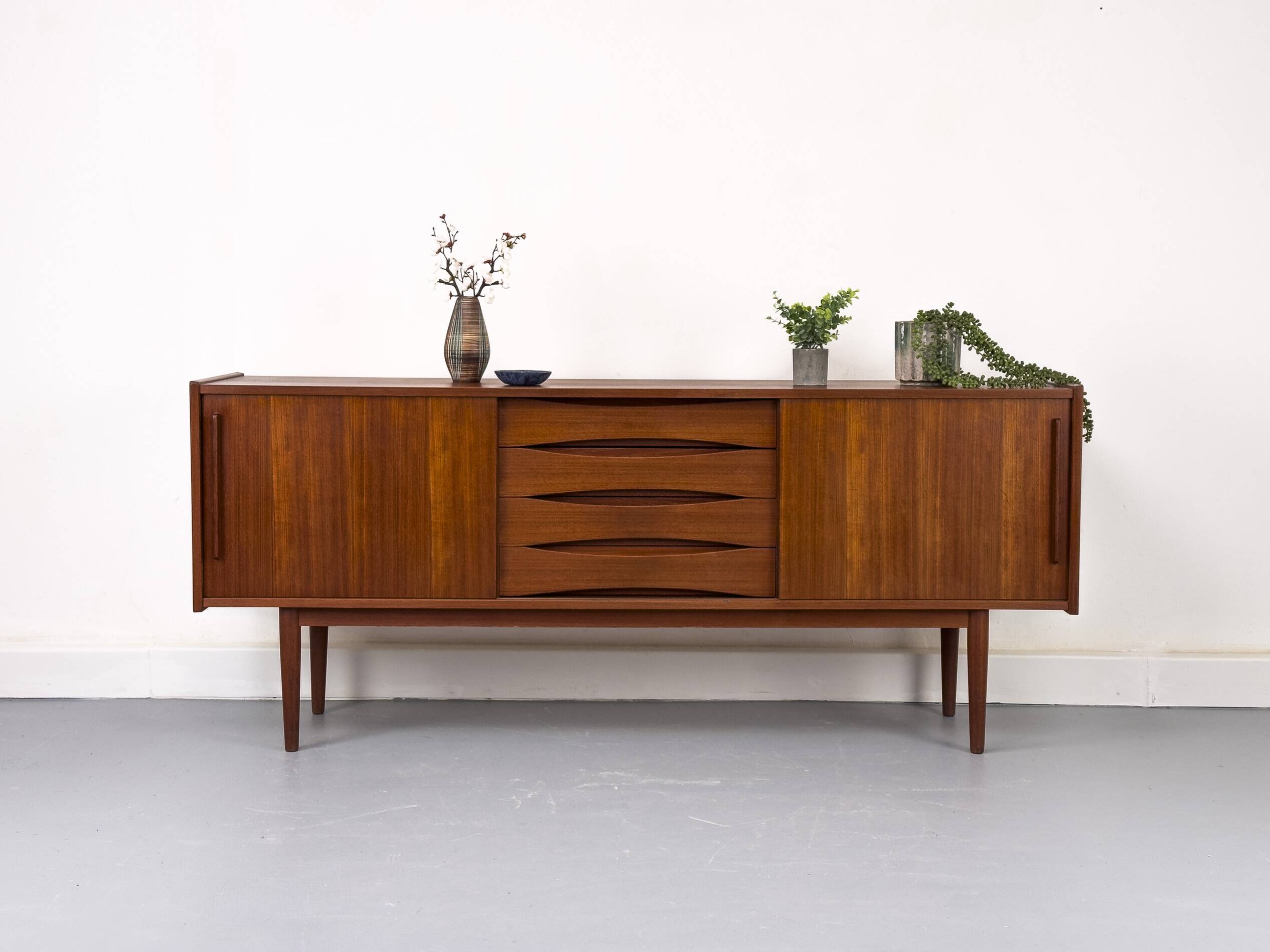 Vintage Sideboard in Teak with Drawers and Sliding Doors, 1960s
