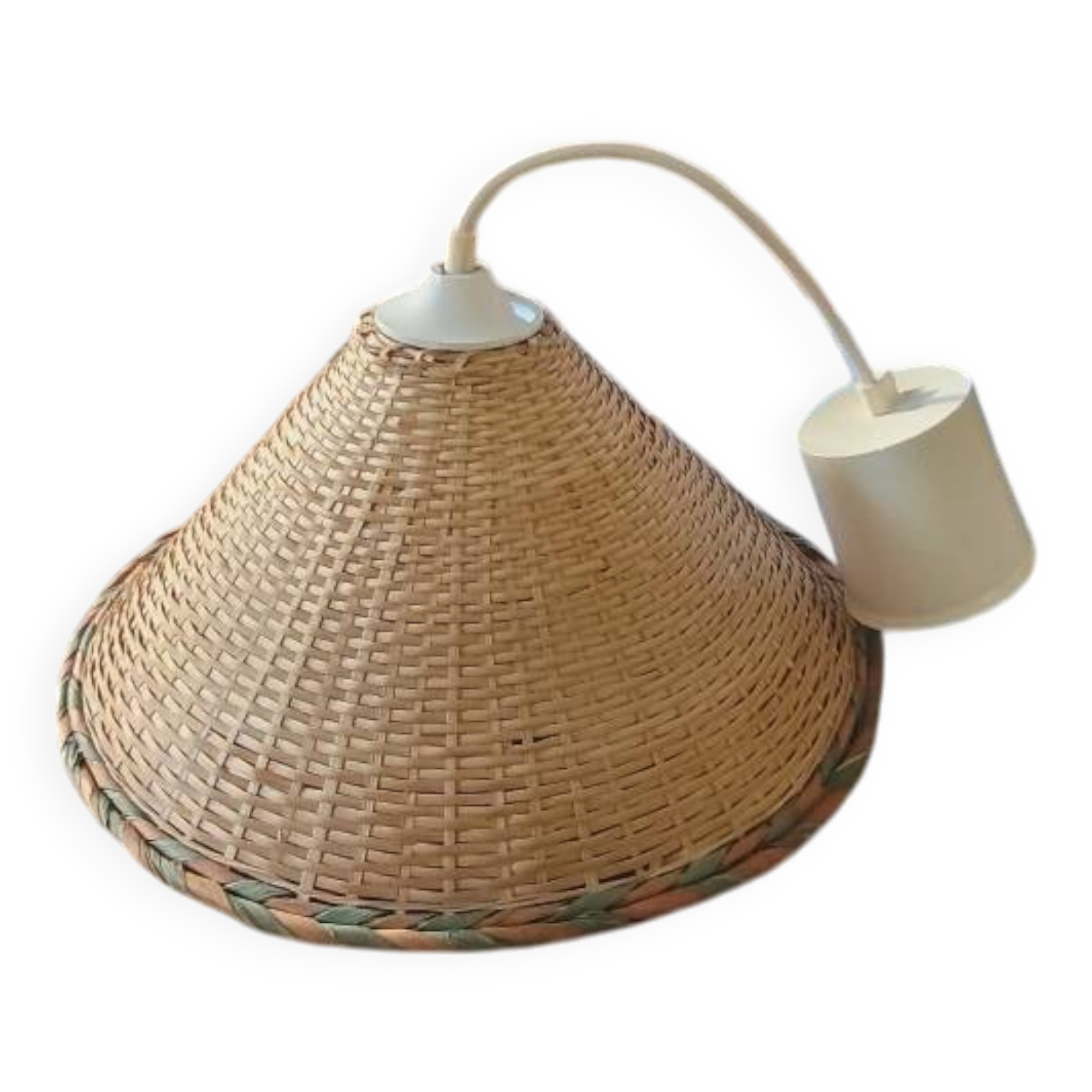 70s rattan pendant light