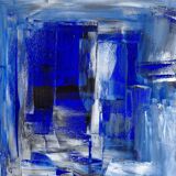 Tableau peinture abstraite bleu outremer