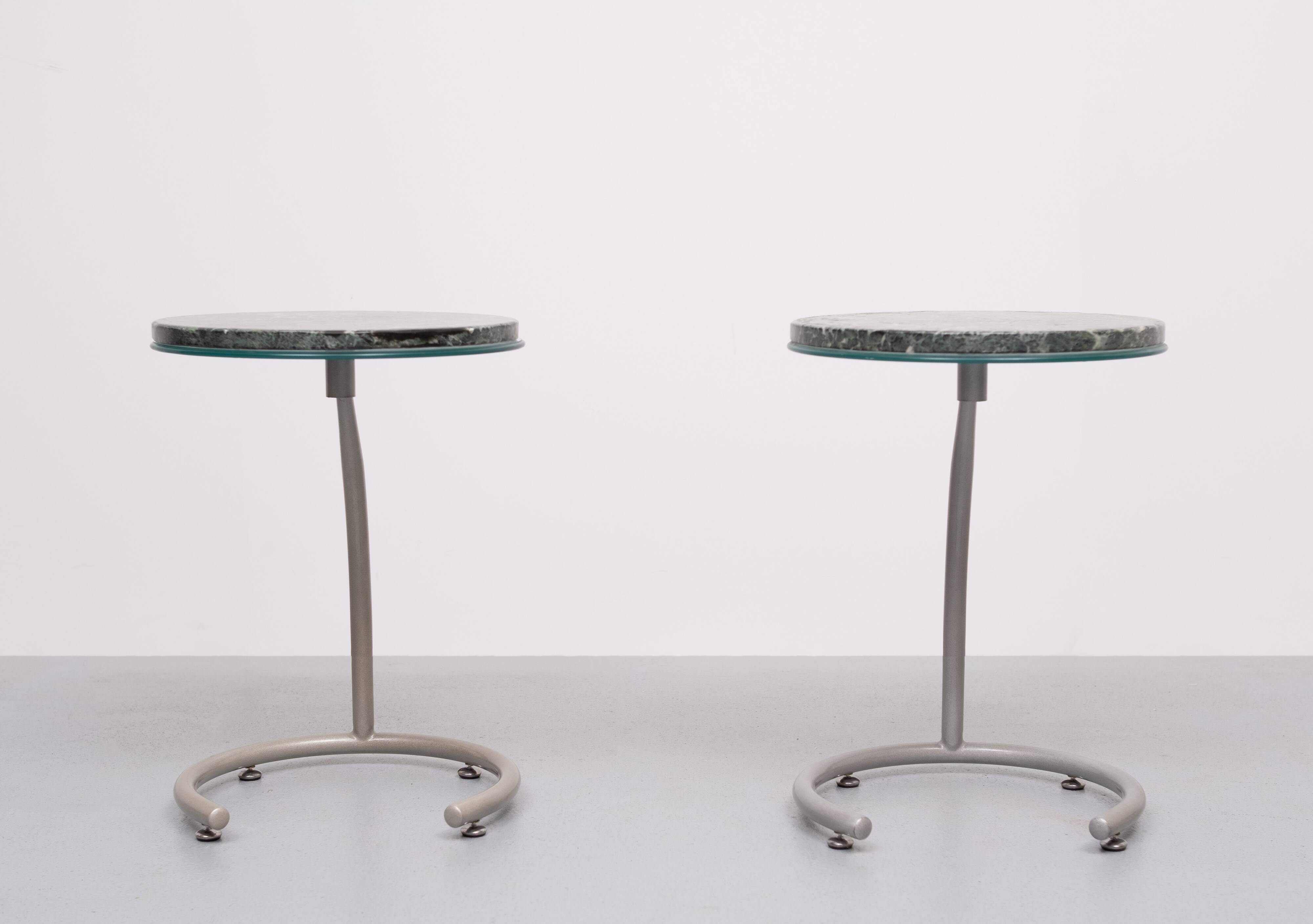 Green Marble top Side tables 1990s Holland