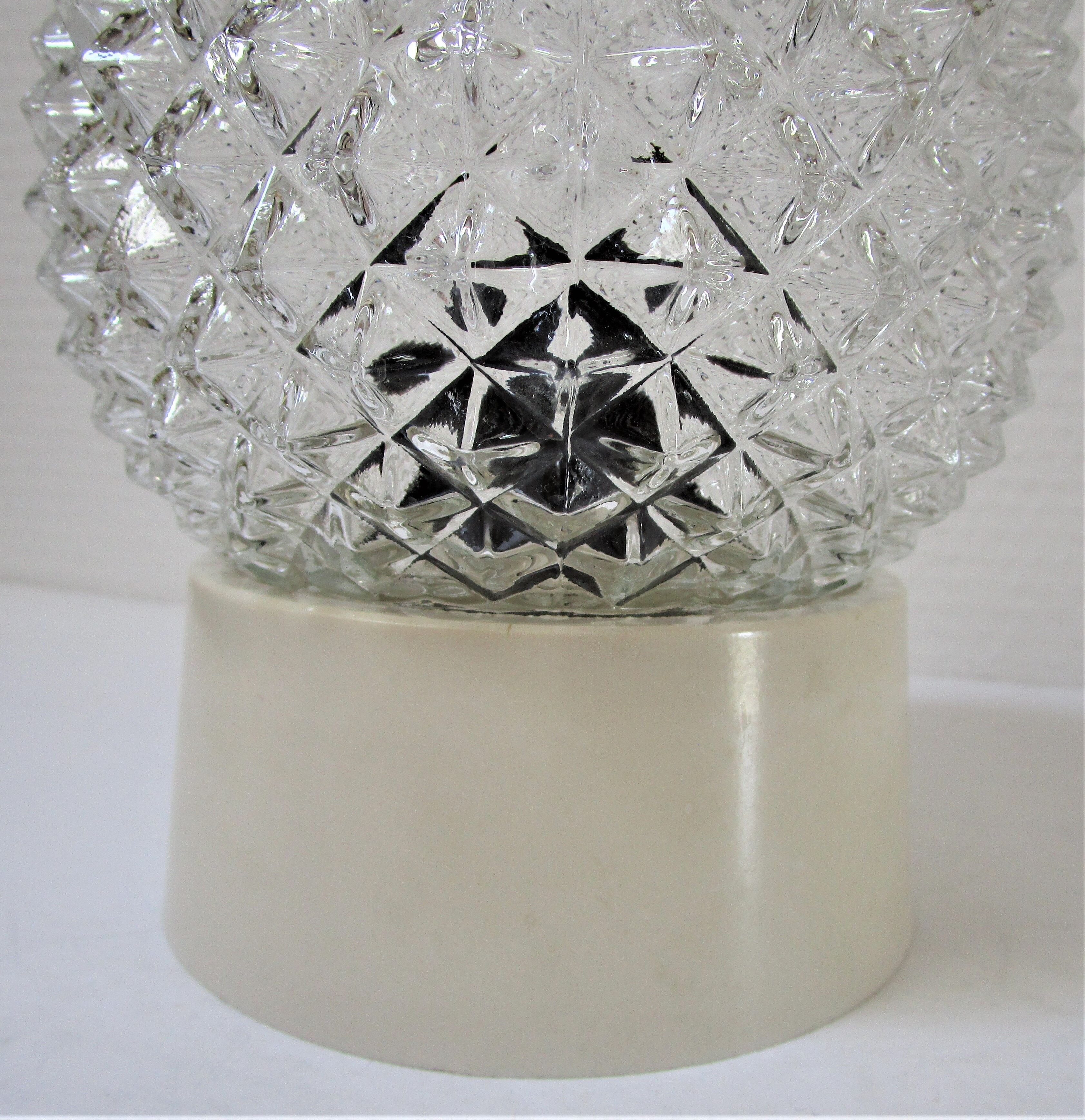 Vintage glass pine cone lamp 1970