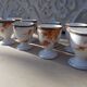 Vintage Japanese porcelain 8 egg cups with maple decor