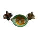 Cup and two baskets glazed sandstone pottery lacourbas with old issoire