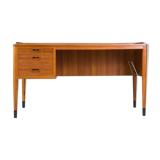 Asymmetrical Mid-Century Teak Desk with Bar, 1960s