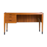 Asymmetrical Mid-Century Teak Desk with Bar, 1960s