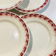 5 earthenware plates burgundy décor, kitchen
