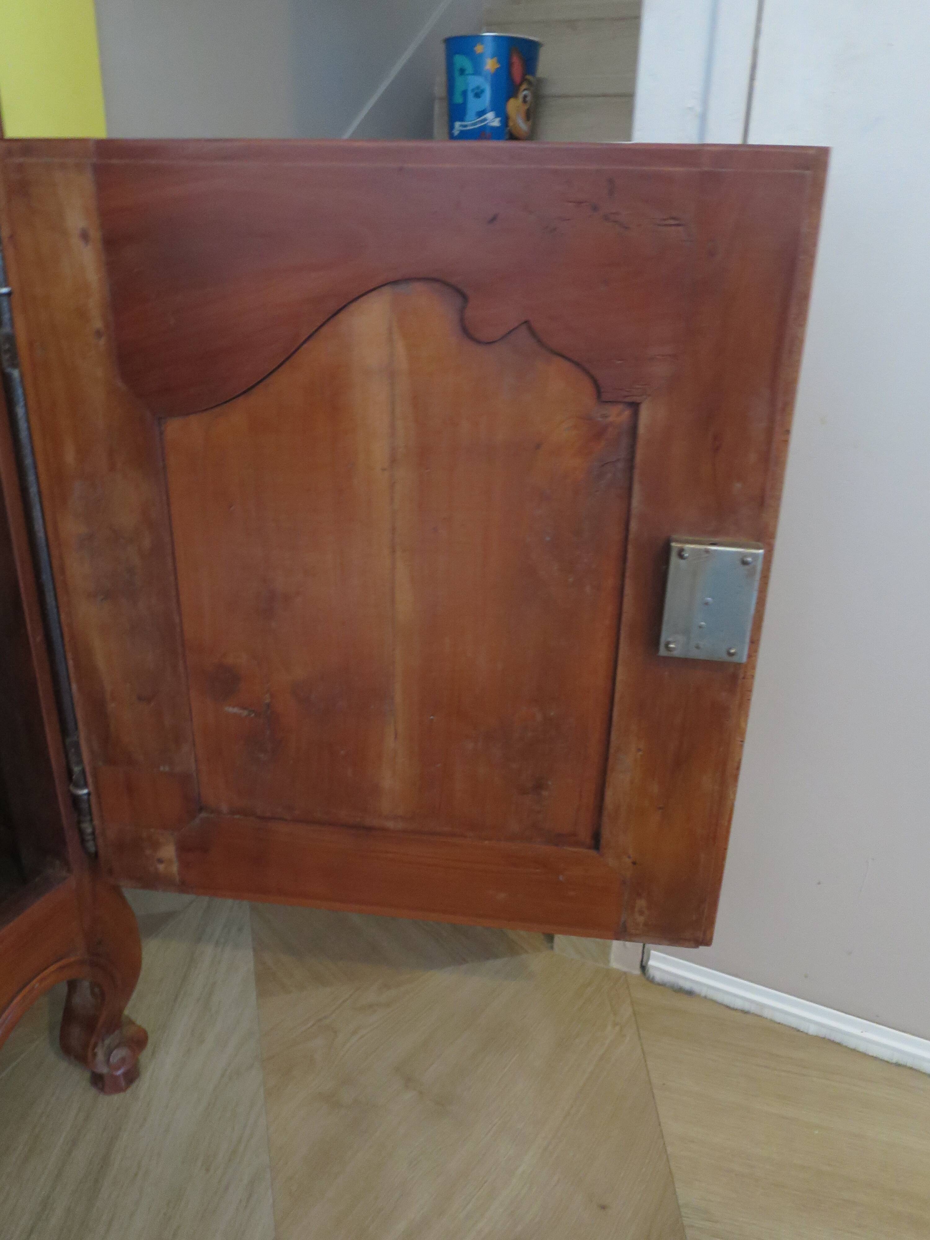 Rustic buffet Louis XV-Regency-jointed-massive wood-snail feet