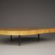 Table basse brutaliste en bois de tronc d'arbre, années 1960