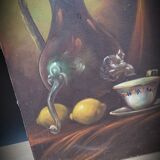 Painting on canvas lemons