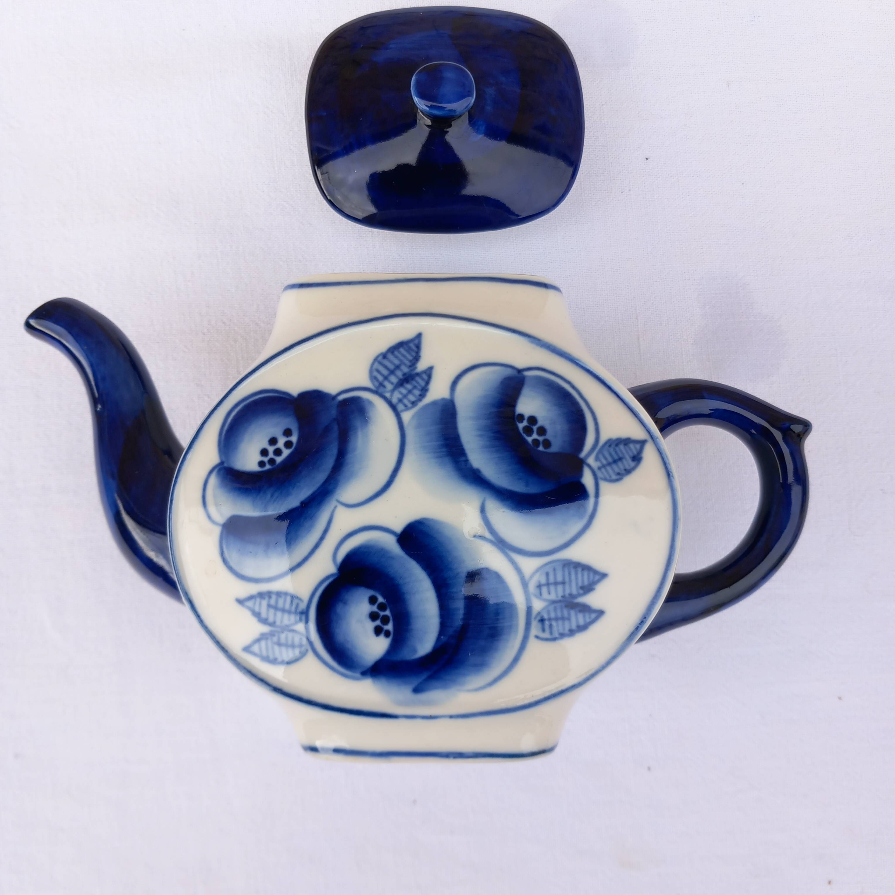 Vintage Russian porcelain teapot Gzhel