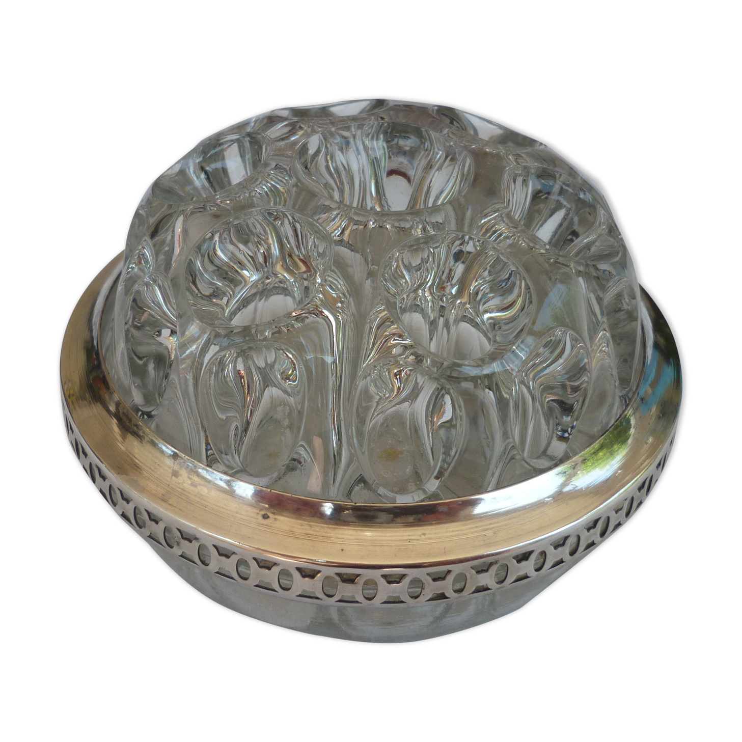 Spades glass flowers silver metal strapping