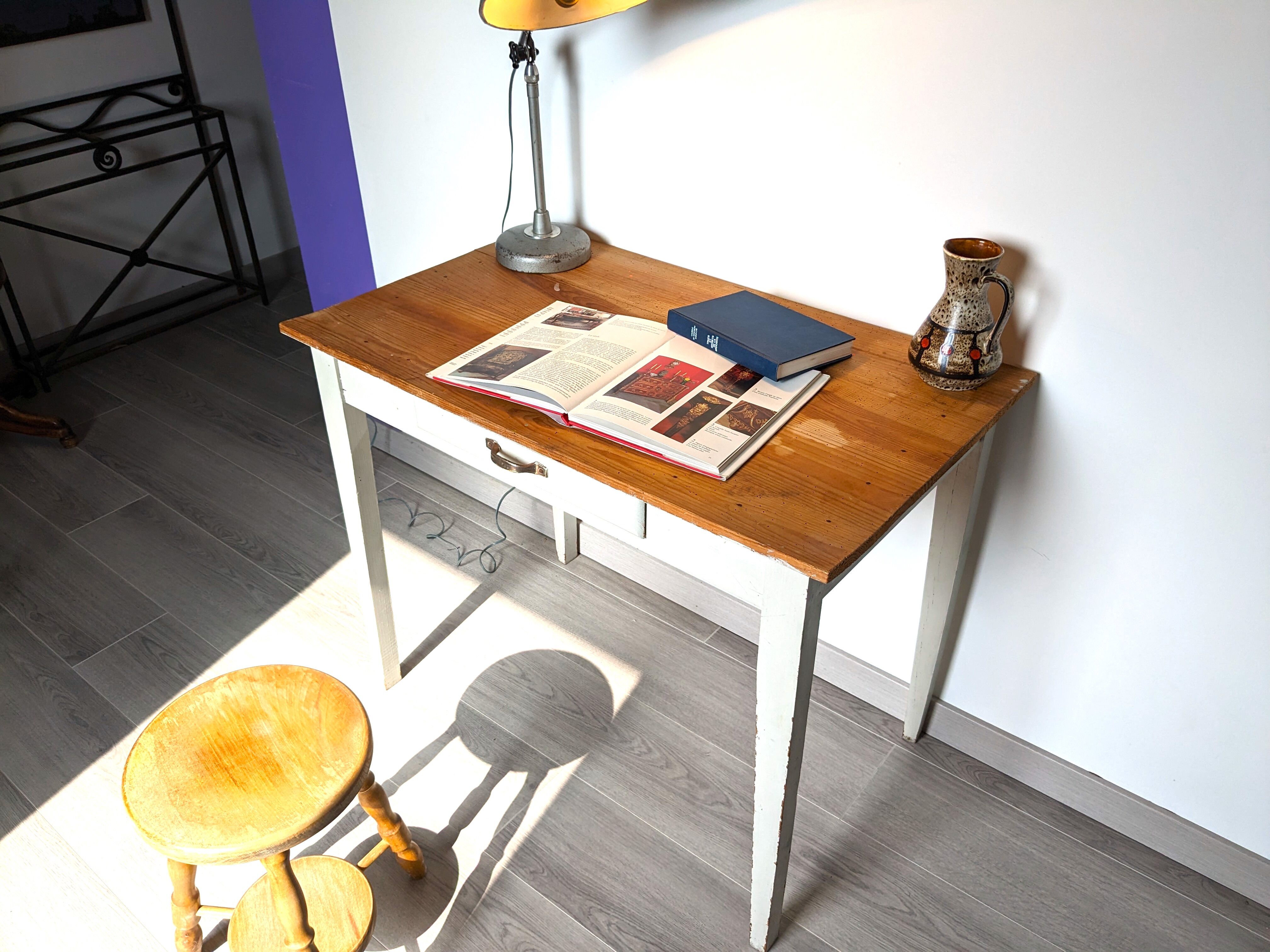 Old country pine side table