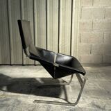 F444 armchair in black leather by Pierre Paulin for Artifort 00's
