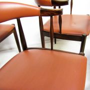 Eight Danish Cow Horn "Model 12" Chairs in Rosewood by Johannes Andersen