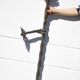 Wrought iron globe flame wall torch lamp, vintage wrought iron wall light, medieval