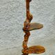 Brutalist shelf wood and vine holder vintage plant 1960