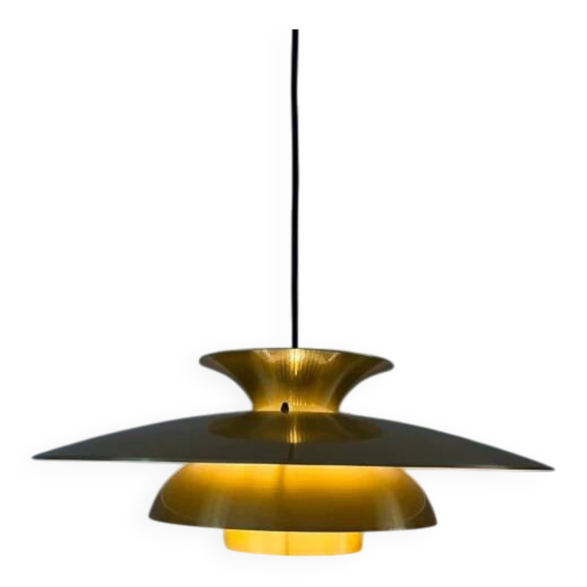 Vintage Danish gold pendant - Louis Poulsen style - Danish design lamp