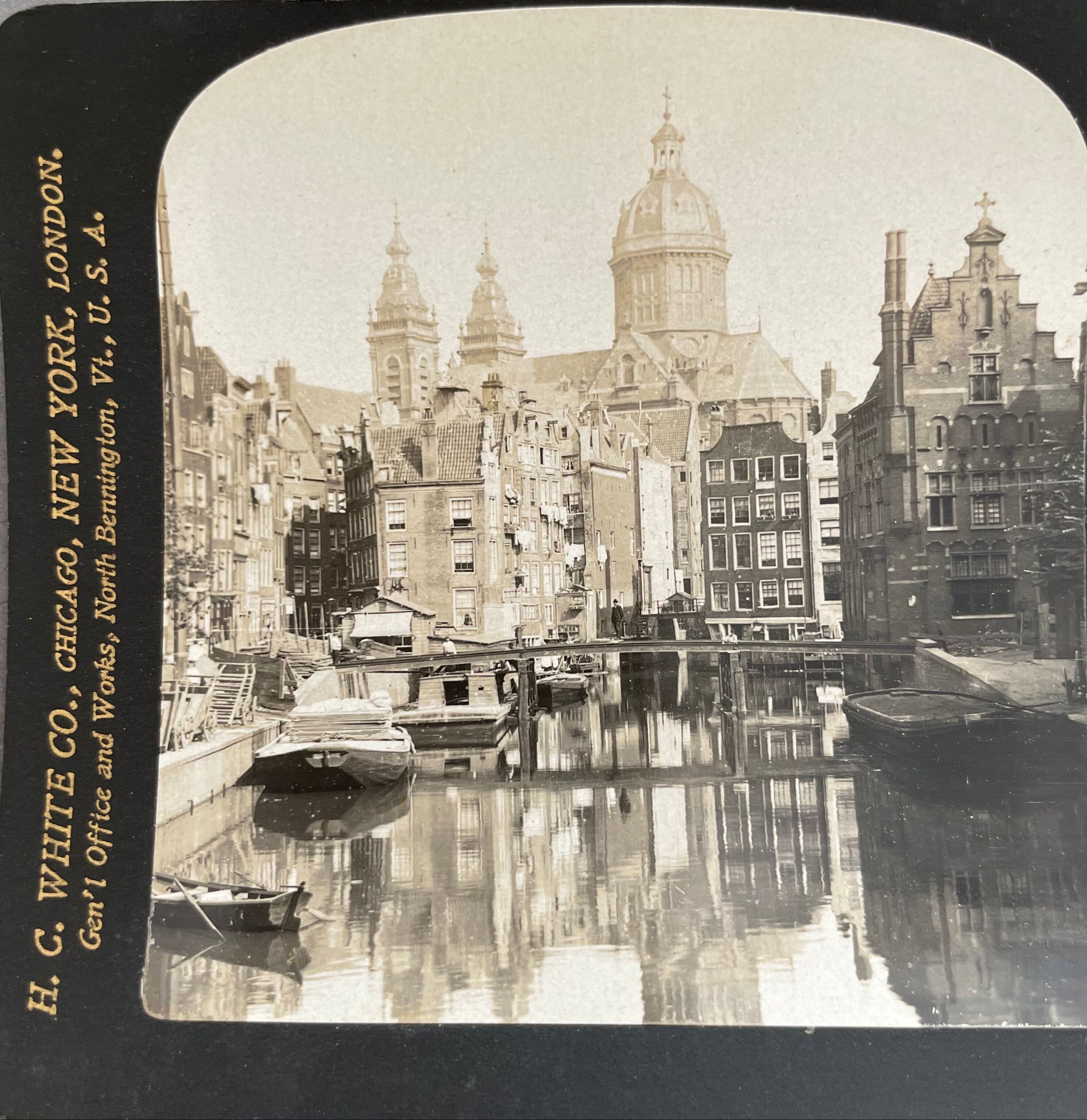 Old photography stereo, stereograph, luxury albumine 1903 Amsterdam