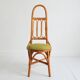 Paire de chaises hautes Italiennes en bambou et rotin 1960s