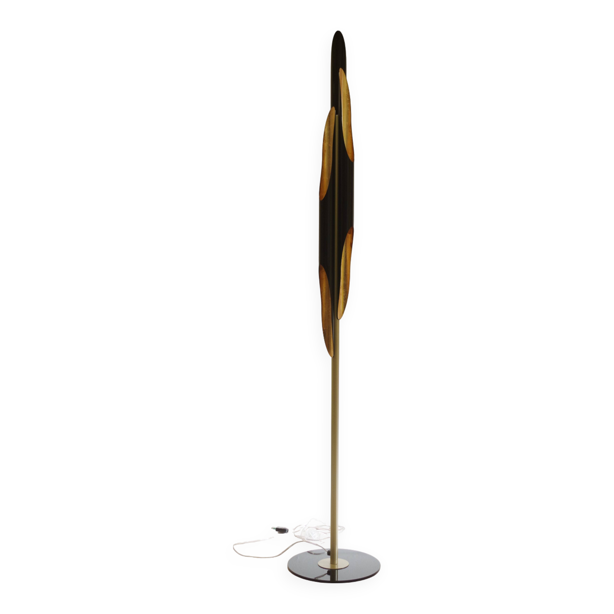 Lampadaire Coltrane - Éclairage de luxe moderne en laiton et noir mat