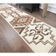 Vintage Turkish Handmade Wool Cotton Beige Runner 81x348