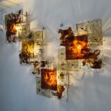 Modernist Venini Patchwork Hand Blown Panel by Toni Zuccheri from 70s