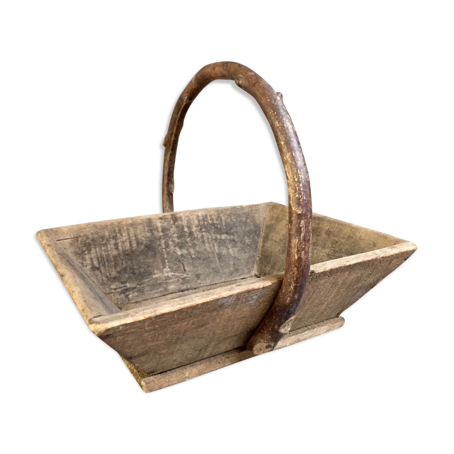 Picking crude wooden basket