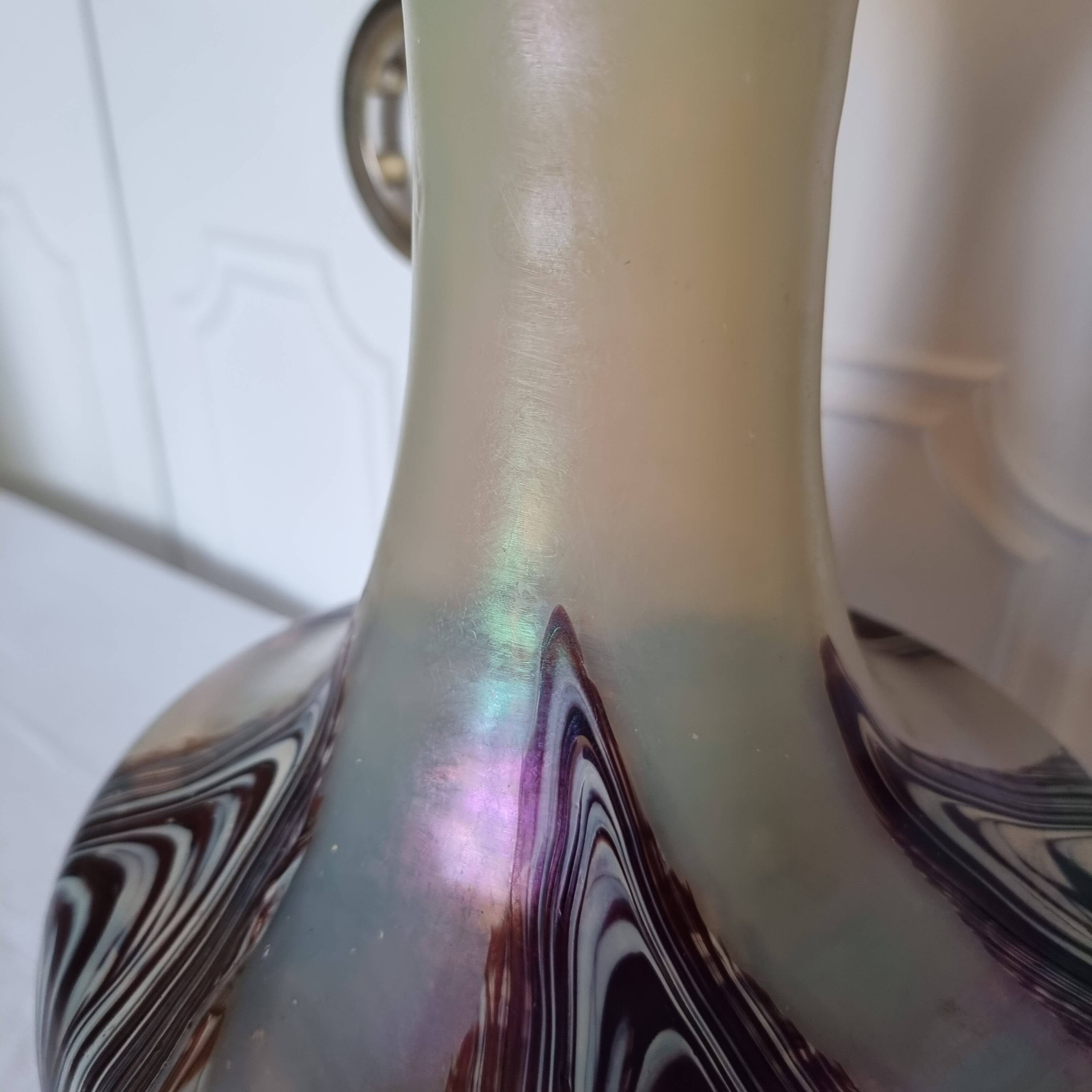 Large early 20th century Loetz Bohemia iridescent art glass vase