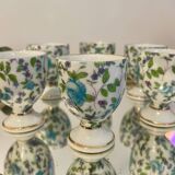 Set of 6 old porcelain egg cups