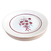 1900s 5 flat plates Badonviller Fenal decor Francine