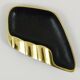 Asymmetrical modernist ashtray by Walter Bosse in black brass by Herta Baller, 1950s.