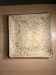 Large square vintage ceramic plate signed – speckled cream enamel – 22