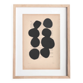 Collage sur page de livre - tableau abstrait B129 noir signé Eawy