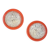 Pair of 70's wall lights in cut glass.