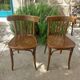 pair of dark bistro chairs, rounded backs, Baumann style