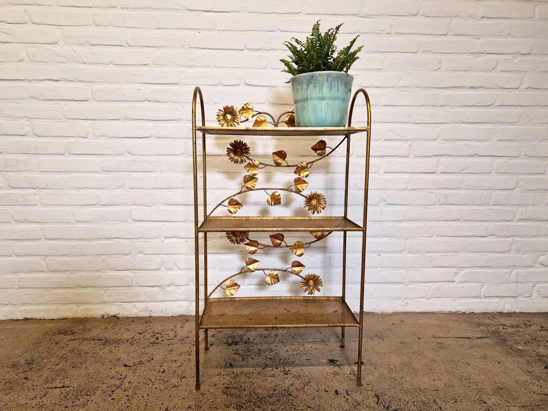 Gilded étagère, French, 1960s