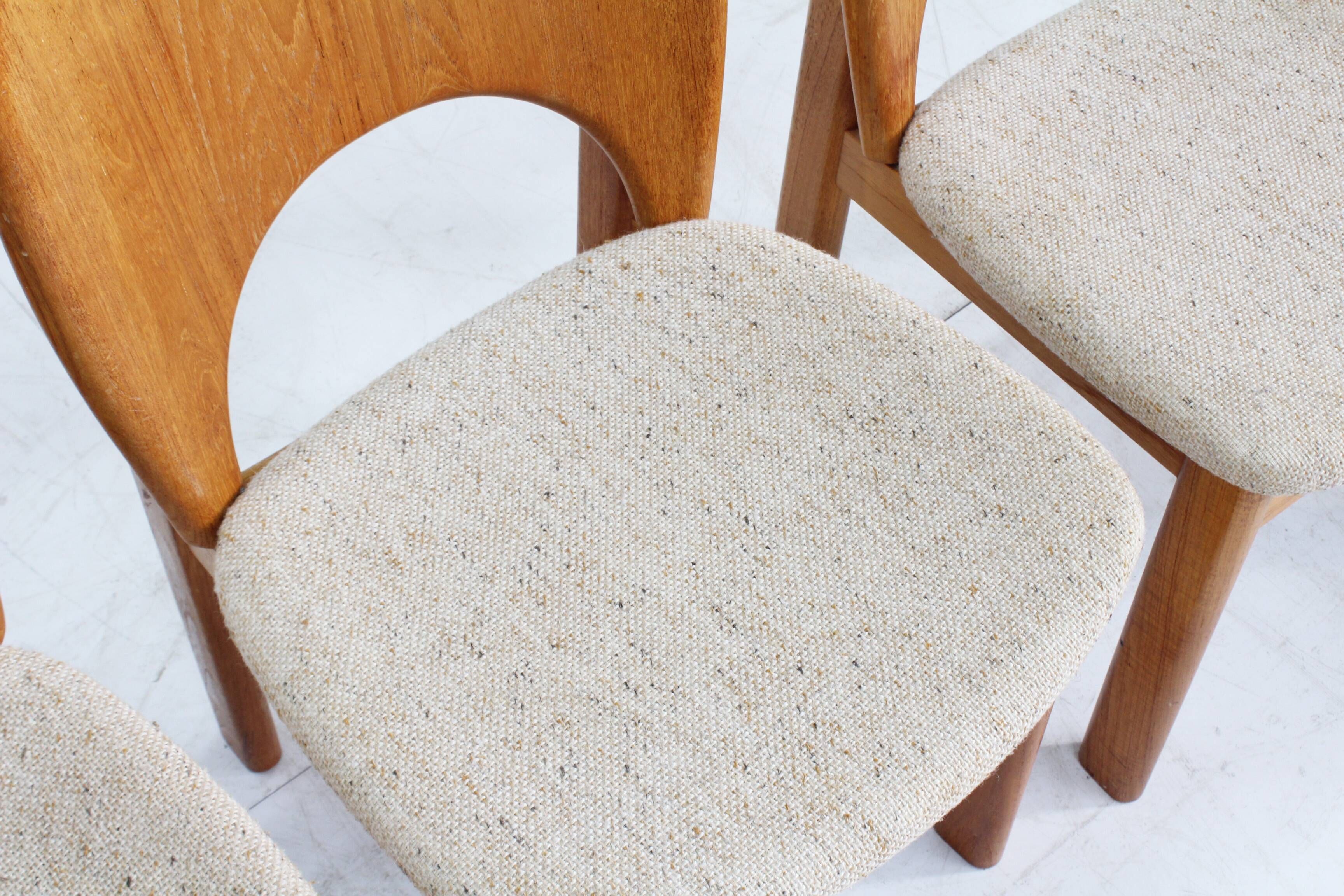 Chaises de salle à manger vintage en teck danois par Glostrup, lot de 5