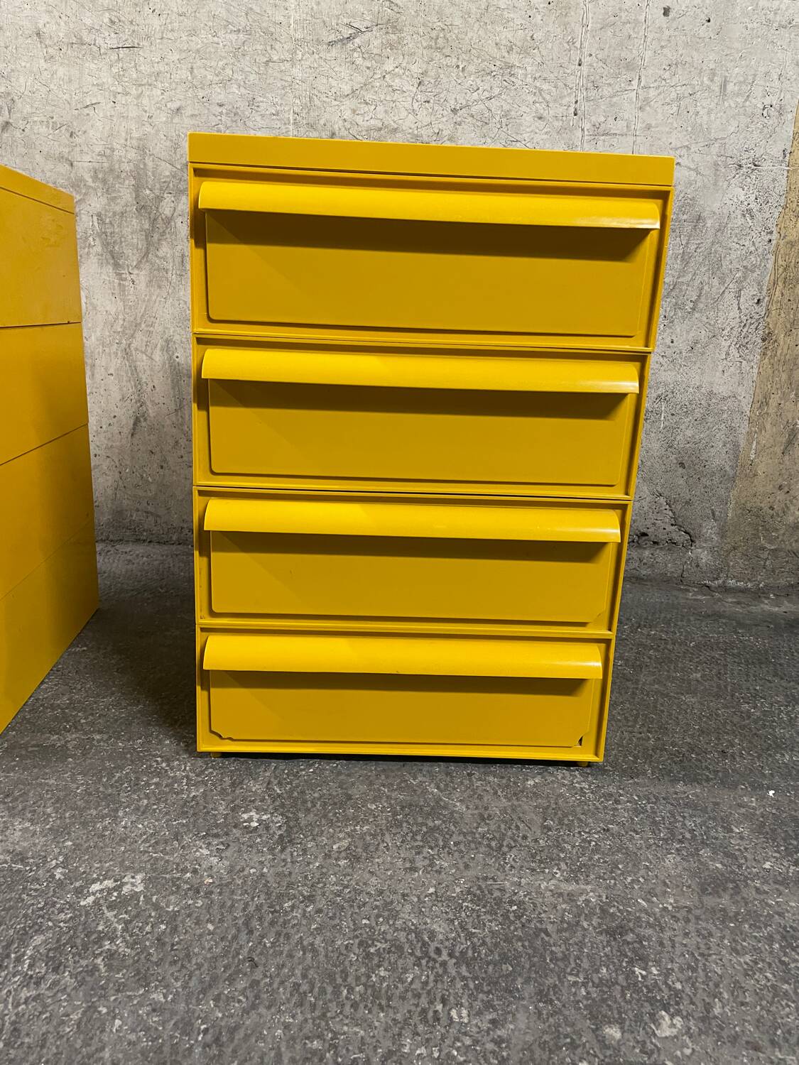 Yellow chest of drawers model 4601 by Simon Fussell for Kartell, 1970s