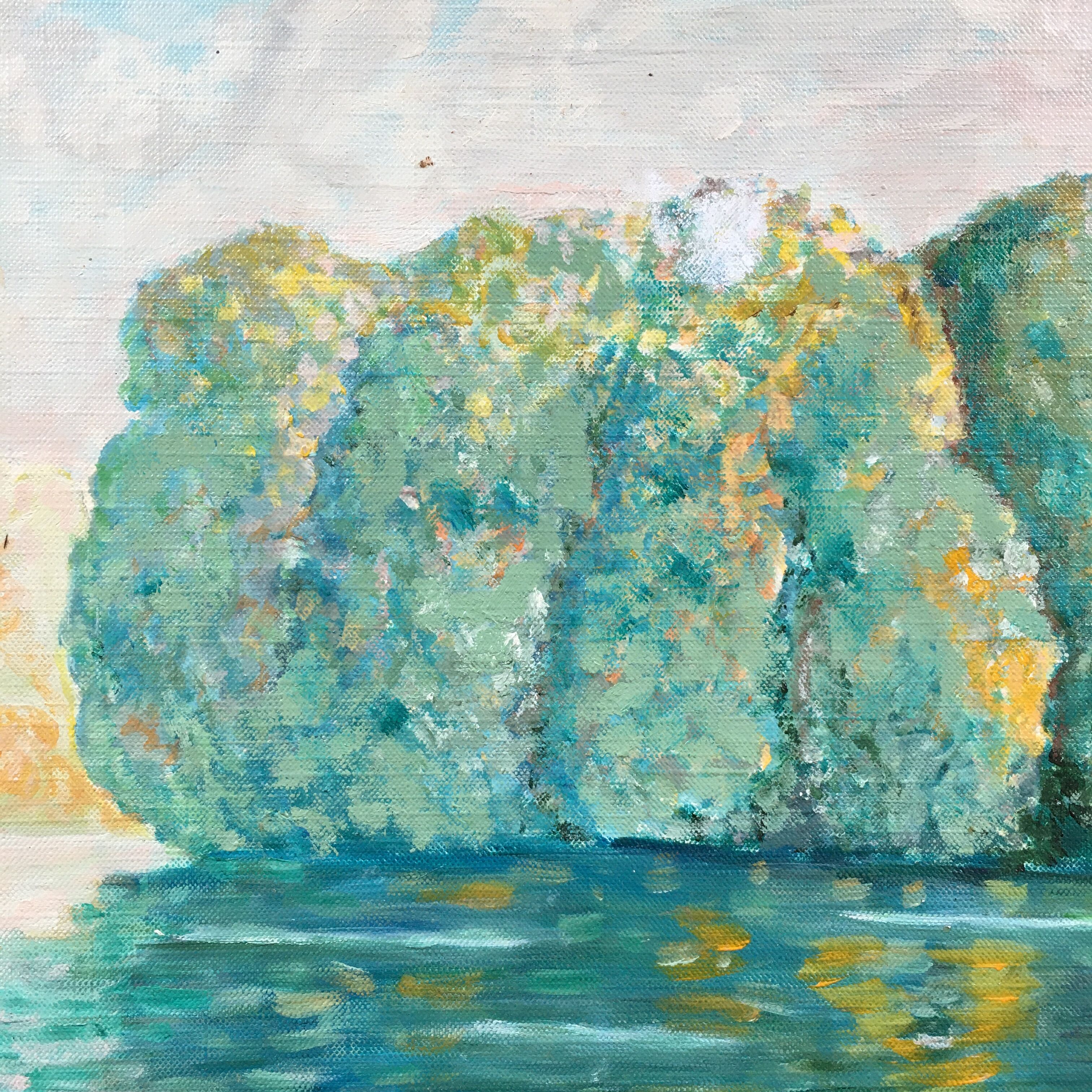 Painting of the Seine in the sun