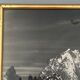 Old artistic photo in black and white Mountain Golden frame