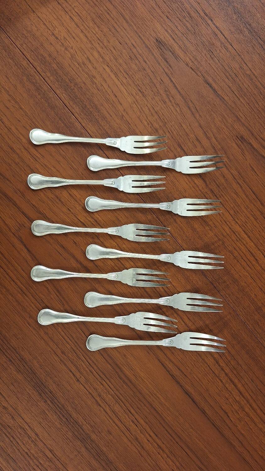 Set of Boulenger silver metal fish forks